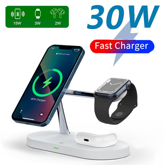 3-in-1 Wireless Magsafe Charger Stand Air Pods iPhone Apple Watch Night Light