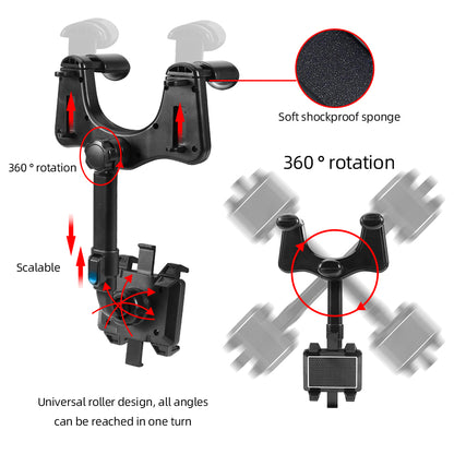 360° Rotatable Smart Phone Car Holder Hands-Free Phone Mount